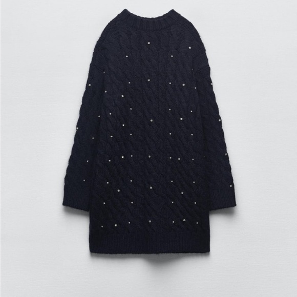 Women Zara Sparkly Cable Knit Sweater Size Small - Picture 5 of 7